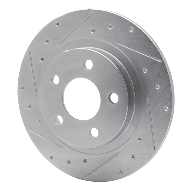 Buick Park Avenue Brake Rotor (1) - Rear Left - R1 Concepts - Drilled & Slotted - Silver - `98-`05